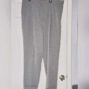 Linea Naturale 42 Gray Black Striped Cuffs BeltLoops Full Length Men Dress Pants